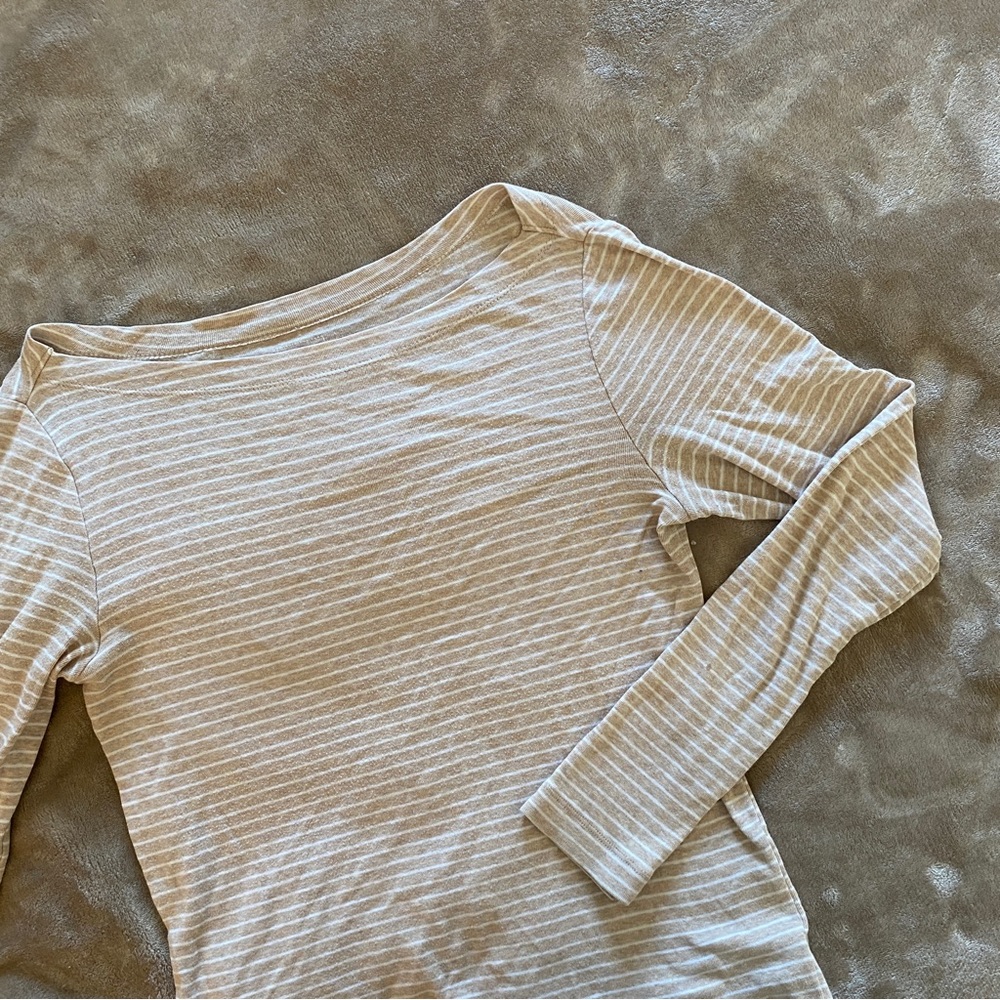 Striped Pima Cotton Gap Boatneck T-shirt Long Sleeve